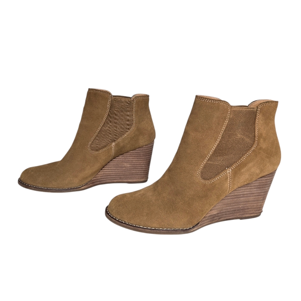 Lucky Brand Sz 10 Yamka Leather Pull-on Almond-toe Chelsea Ankle Bootie